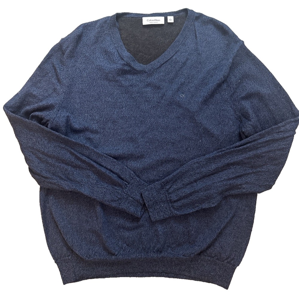 Calvin Klein Extra Fine Merino V-Neck Sweater Size L
